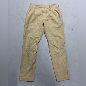 Octobre Editions Dress Pants Mens EUR 42 Fit 34x30 Beige Pleated Button Fly